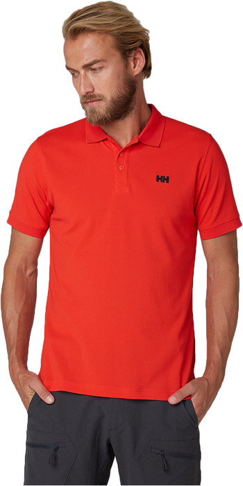 2019 Helly Hansen Drivline Polo Skjorte Varsling Rød 50584 Crew Polo | Quick Dry Tactel® Poloskjorte Med Rund Hals | HH NO